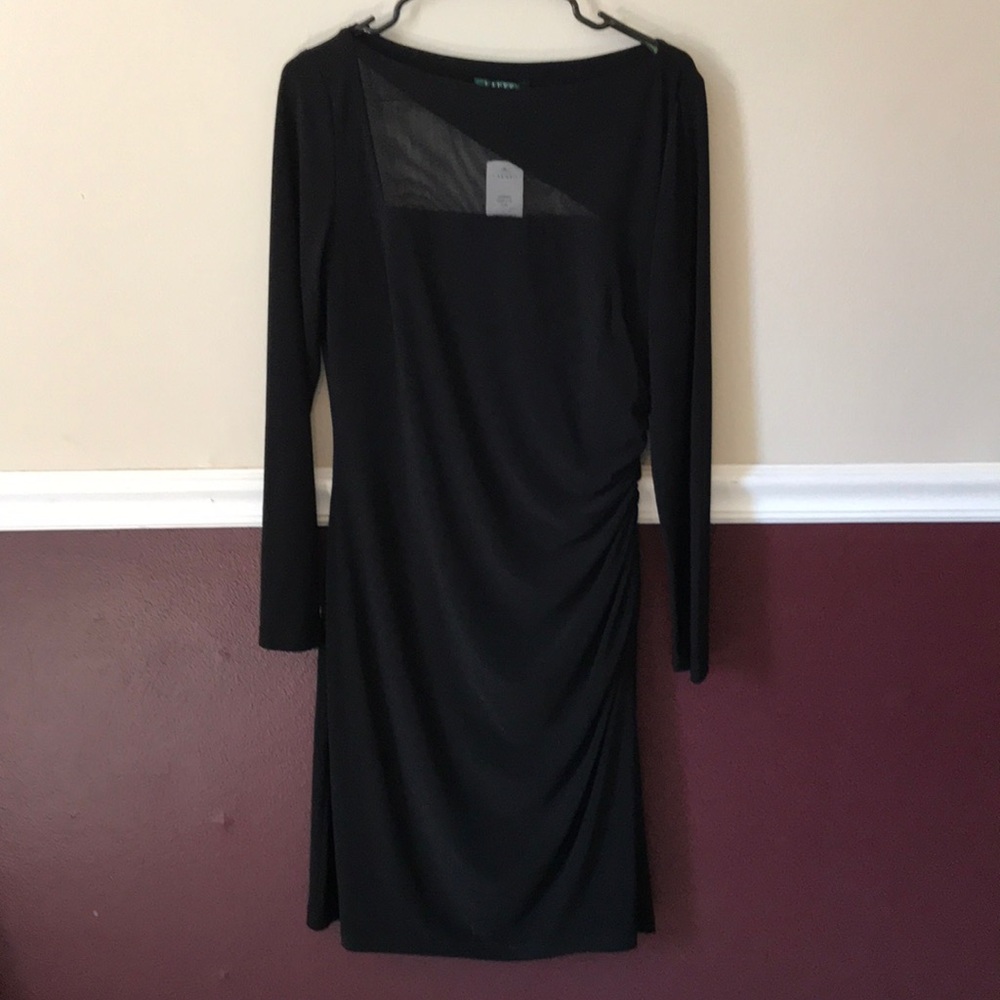 LAUREN RALPH LAUREN BLACK WRAP DRESS
